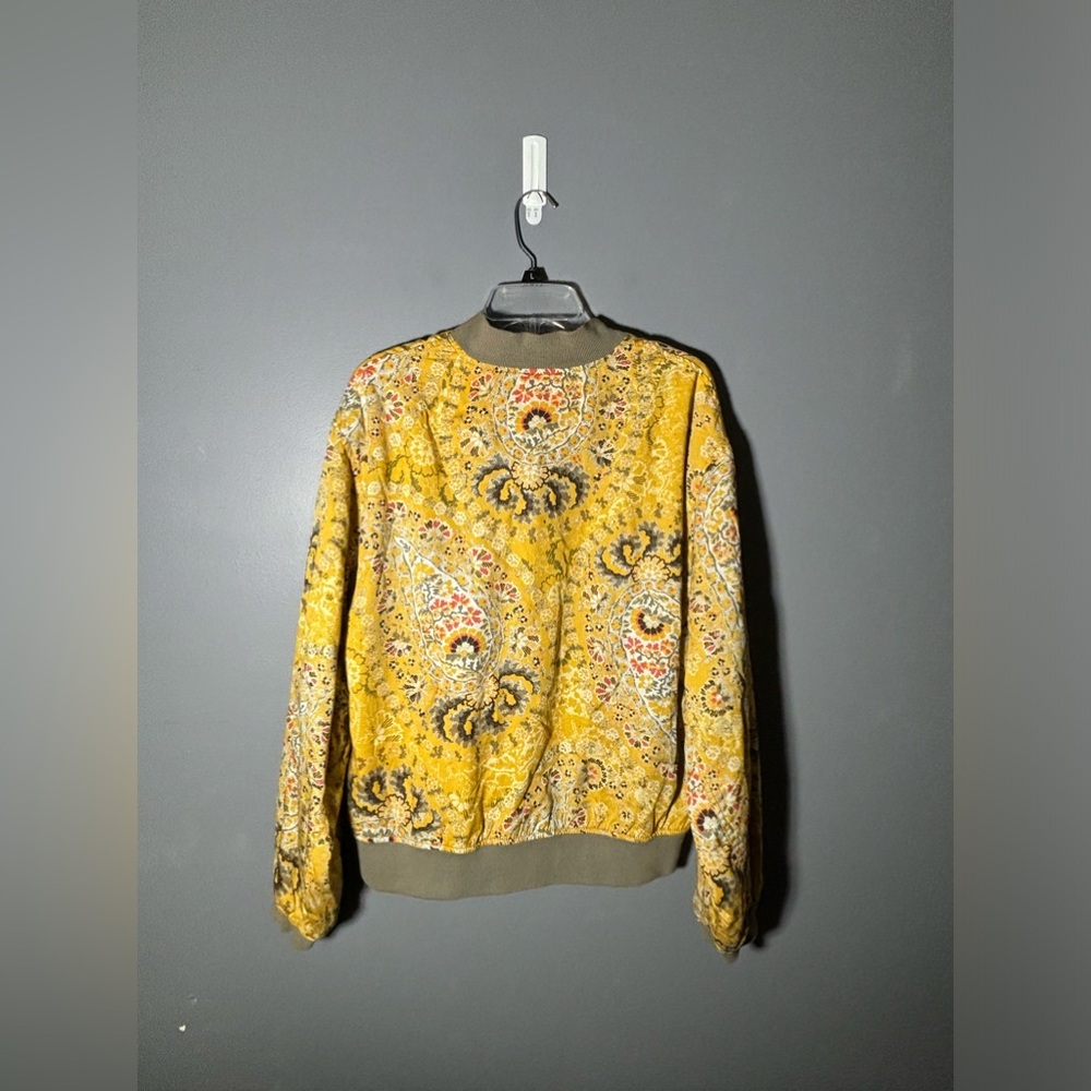 Free People Daytrip Yellow Bomber Jacket Women’s Size Large - Picture 3 of 6